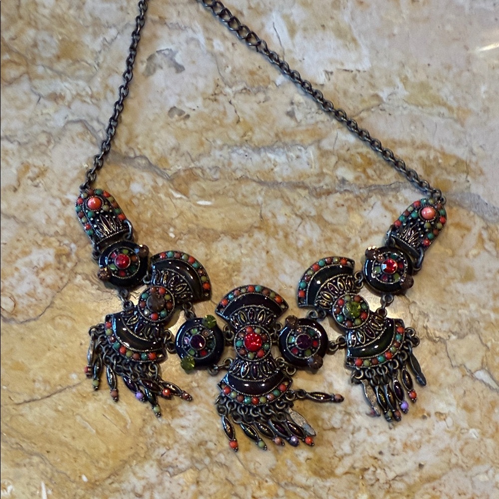 Bohemian Multicolor Necklace with Intricate Design